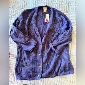 L.L. Bean Women's Blue Cardigan Sweater
